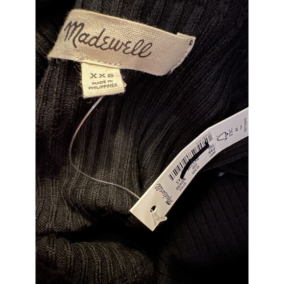 MADEWELL Women's Off Shoulder Black Long Sleeve Top SIZE‎ XXS NWT - Picture 4 of 7